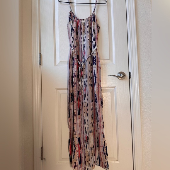 Tucker sleeveless Dress aztec print Scoop neck 100% silk maxi/midi dress Petite - Picture 10 of 11